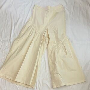 Anthropologie Cream Wide Leg Pants